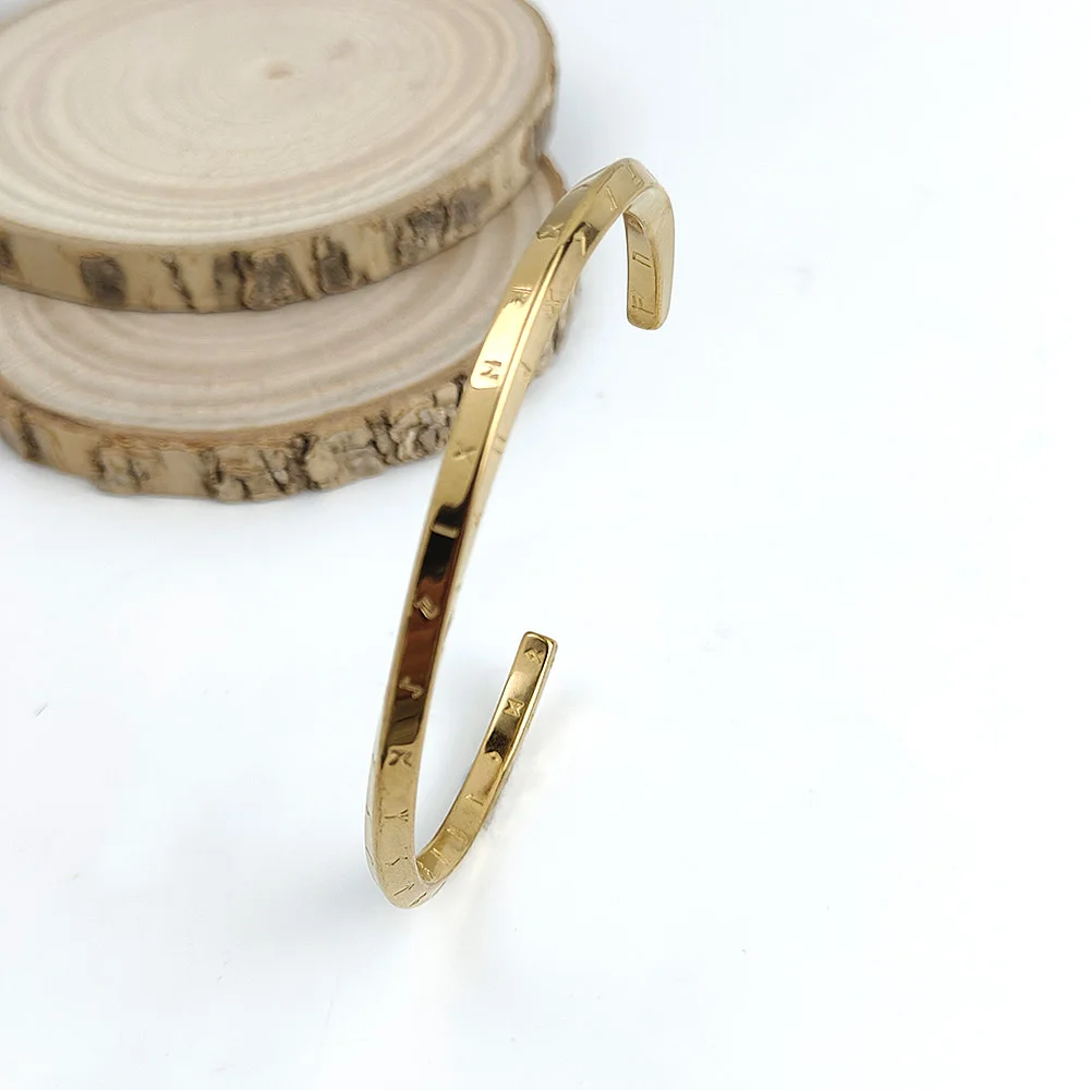 Fashion Stainless Steel Viking Twist Cuff Bracelet for Women Men Greek Letter Pattern Bangles Couple Jewelry Gifts Wholesale
Fashion Stainless Steel Viking Twist Cuff Bracelet for Women Men Greek Letter Pattern Bangles Couple Jewelry Gifts Wholesale