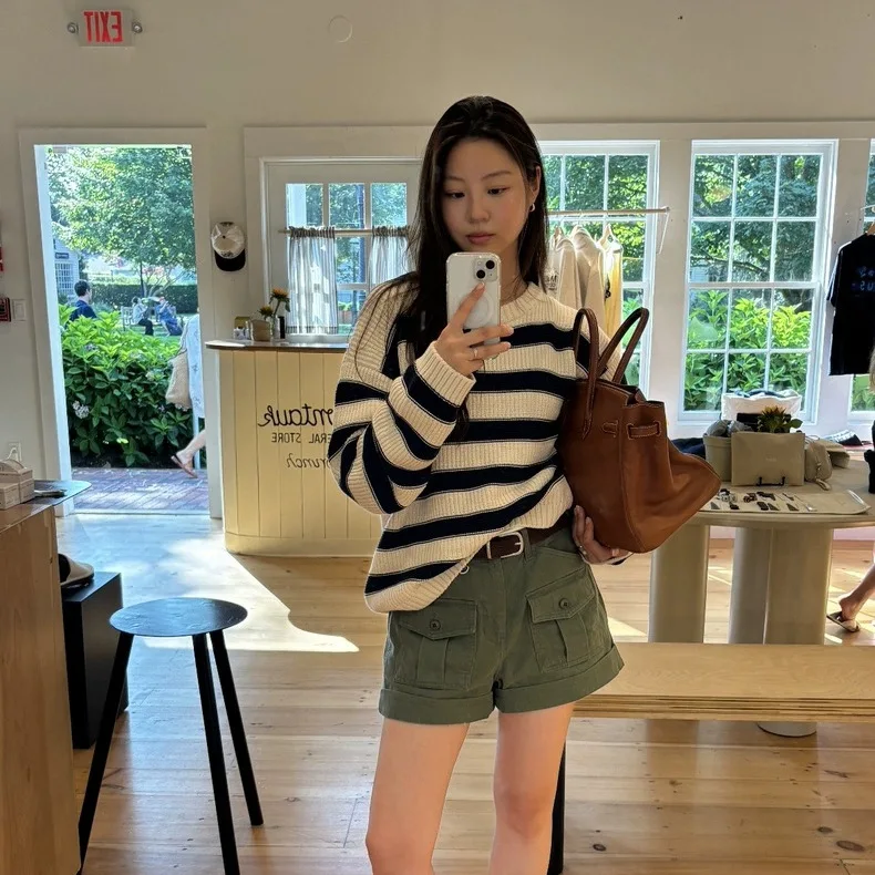 East Gate the Barnet Ретро Повседневный круглый свитер Ne в полоску Длинный свек Трикотаж из смеси хлопка Обычный тонкий
East Gate the Barnet Ретро Повседневный круглый свитер Ne в полоску Длинный свек Трикотаж из смеси хлопка Обычный тонкий