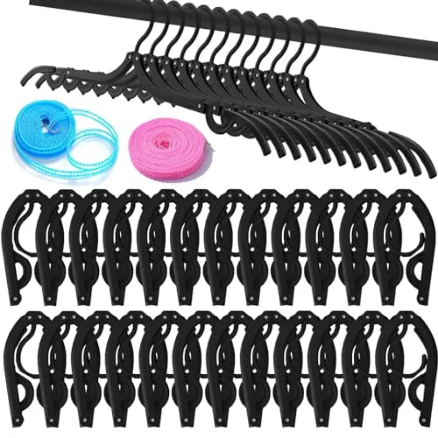 24 PCS Travel Hangers, Portable Folding Clothes Hangers, Clothes Hangers with Clotheslines, Foldable Clothes Drying Rack for Tr
24 PCS Travel Hangers, Portable Folding Clothes Hangers, Clothes Hangers with Clotheslines, Foldable Clothes Drying Rack for Tr