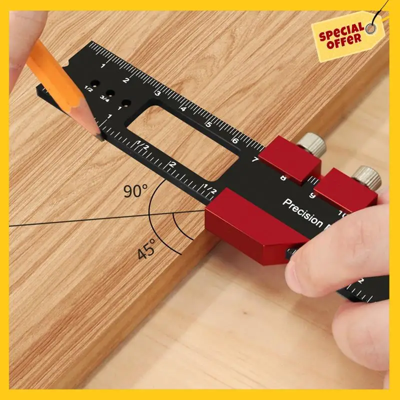 ABCY-Woodworking Precision Pocket Ruler Aluminum Alloy Slide Ruler Inch & Metric T-Type Scribing Ruler Square Layout
ABCY-Woodworking Precision Pocket Ruler Aluminum Alloy Slide Ruler Inch & Metric T-Type Scribing Ruler Square Layout