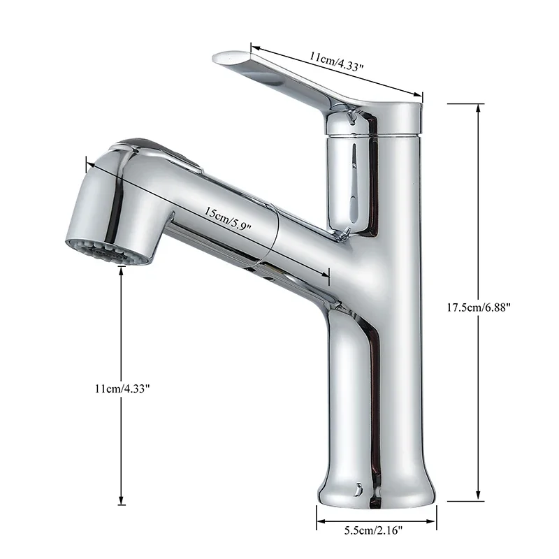 Chrome Pull Out Bathroom Basin Sink Faucet Hot Cold Water Mixer Tap 360 Rotation Water 2-function faucet
Chrome Pull Out Bathroom Basin Sink Faucet Hot Cold Water Mixer Tap 360 Rotation Water 2-function faucet