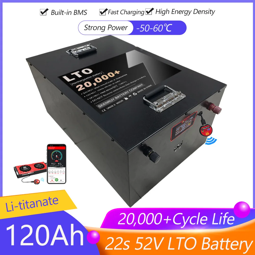 Литий-титанатный аккумулятор SEENRUY LTO 22S 52 в 150 Ач, Daly Bluetooth BMS для мотоцикла 48 в 52 в, солнечная система, трехколесный скутер
Литий-титанатный аккумулятор SEENRUY LTO 22S 52 в 150 Ач, Daly Bluetooth BMS для мотоцикла 48 в 52 в, солнечная система, трехколесный скутер