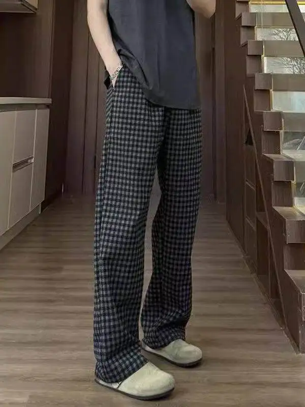 American Retro Plaid Casual Pants Spring Vintage Wide Leg Straight Tube Loose Drapey Long Trousers for Men Casual Trousers
American Retro Plaid Casual Pants Spring Vintage Wide Leg Straight Tube Loose Drapey Long Trousers for Men Casual Trousers