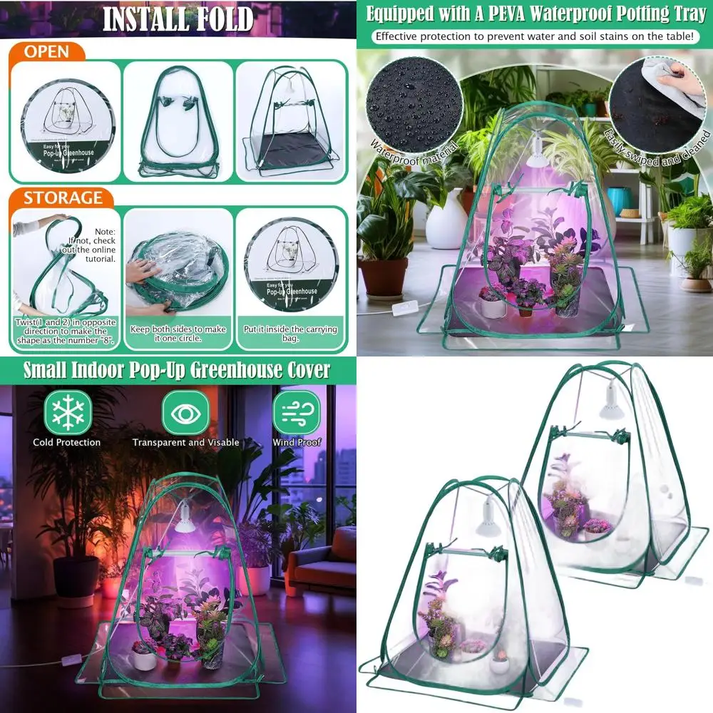 Compact 2-Unit Mini Greenhouse with 10W 200 LED Grow Lights for Indoor/Outdoor Plant Seedlings and Growth
Compact 2-Unit Mini Greenhouse with 10W 200 LED Grow Lights for Indoor/Outdoor Plant Seedlings and Growth