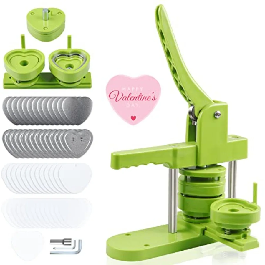 Machine Replaceable Badge-Model, DIY Button Pin Maker Kit, Badge Press Machine with 100PCS Heart Badge Making Supplies
Machine Replaceable Badge-Model, DIY Button Pin Maker Kit, Badge Press Machine with 100PCS Heart Badge Making Supplies
