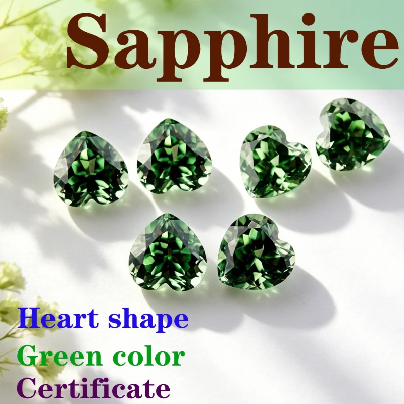 Synthetic Gemstone Sapphire Stone Green Color Heart Shape Certificate of Jewelry Making
Synthetic Gemstone Sapphire Stone Green Color Heart Shape Certificate of Jewelry Making