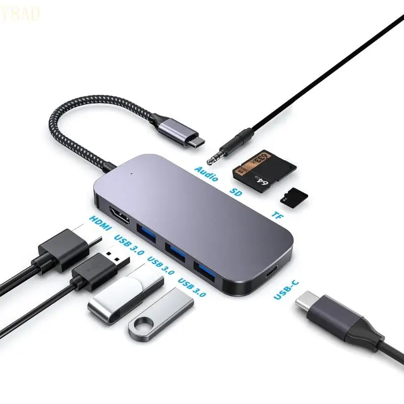 Y8AD Type C Adapter Hub с 4K, USB и Type C PD Зарядка Reader для офиса, школы и домашнего использования
Y8AD Type C Adapter Hub с 4K, USB и Type C PD Зарядка Reader для офиса, школы и домашнего использования
