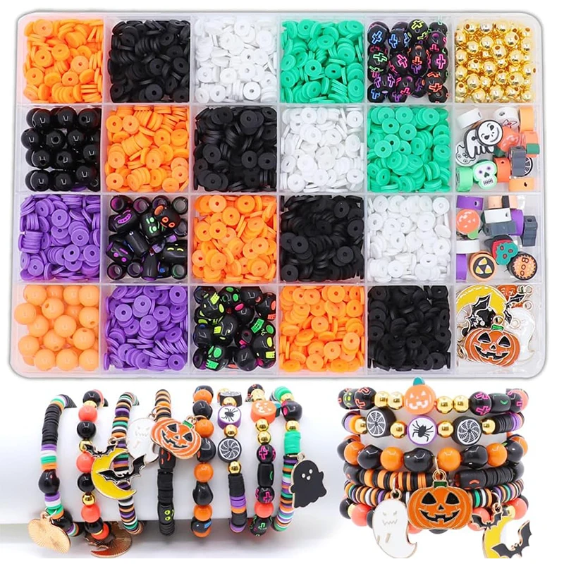 Halloween Clay Beads Kit Friendship Bracelet Making Kit with Charms and Gold Spacer Beads for Jewelry Making DIY Halloween Gift
Halloween Clay Beads Kit Friendship Bracelet Making Kit with Charms and Gold Spacer Beads for Jewelry Making DIY Halloween Gift