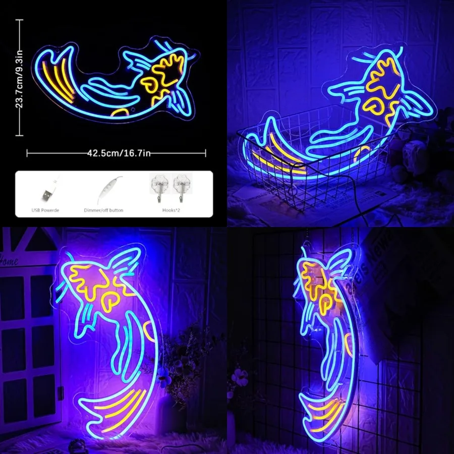 Koi Neon Sign Japanese Led Neon Neon Signs for Wall Decor 17"x9.5"with USB/Switch Dimmable Neon Light Signs for Bar Office room
Koi Neon Sign Japanese Led Neon Neon Signs for Wall Decor 17"x9.5"with USB/Switch Dimmable Neon Light Signs for Bar Office room