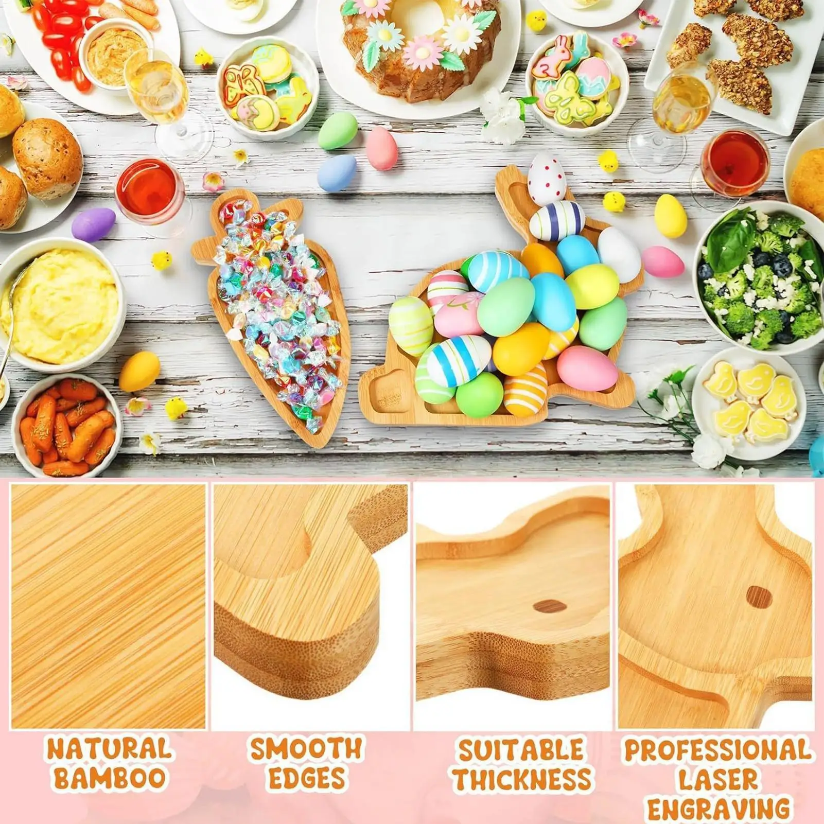 Деревянное блюдо-поднос «Кролик с морковкой» для вечеринок, забавная доска для закусок, пасхальное блюдо для еды, десертов, печенья, тортов, фруктов и снеков
Деревянное блюдо-поднос «Кролик с морковкой» для вечеринок, забавная доска для закусок, пасхальное блюдо для еды, десертов, печенья, тортов, фруктов и снеков