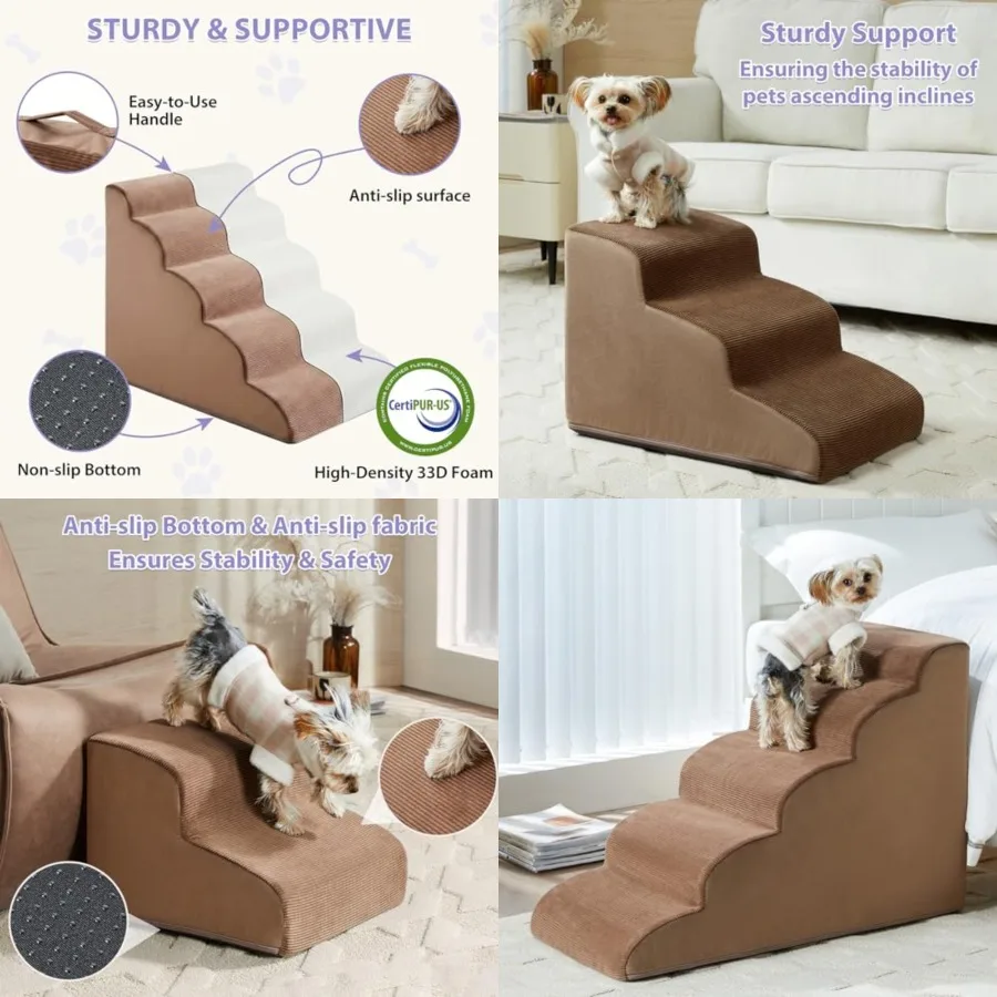 Dog Stairs for High Beds, s Pet Steps for Bed, Pet Stairs with Highly Supportive Foam and Non-Slip Bottom, Dog Stairs for Large
Dog Stairs for High Beds, s Pet Steps for Bed, Pet Stairs with Highly Supportive Foam and Non-Slip Bottom, Dog Stairs for Large