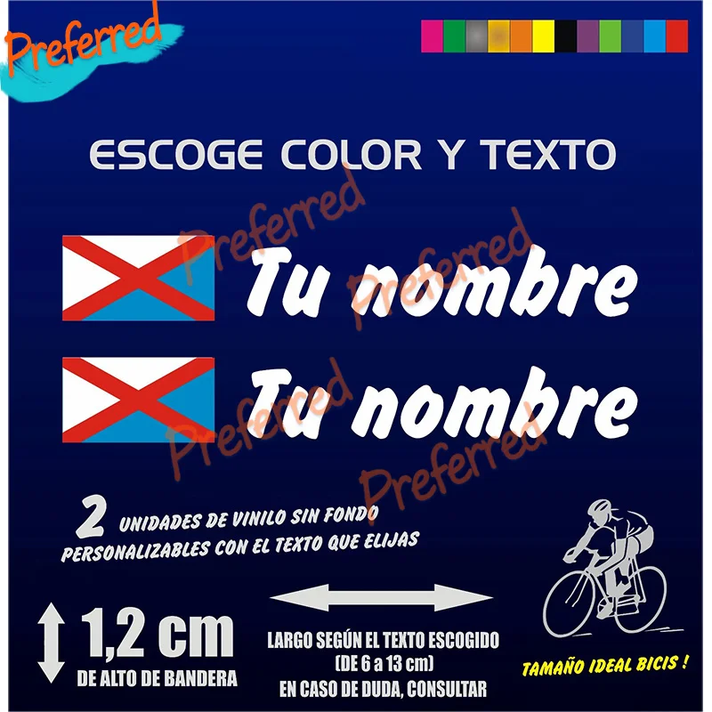 2x PEGATINAS - BANDERA DEL BIERZO CON NOMBRE - VINILO BICI BIKE STICKER Customizable with Any Flag and Text
2x PEGATINAS - BANDERA DEL BIERZO CON NOMBRE - VINILO BICI BIKE STICKER Customizable with Any Flag and Text