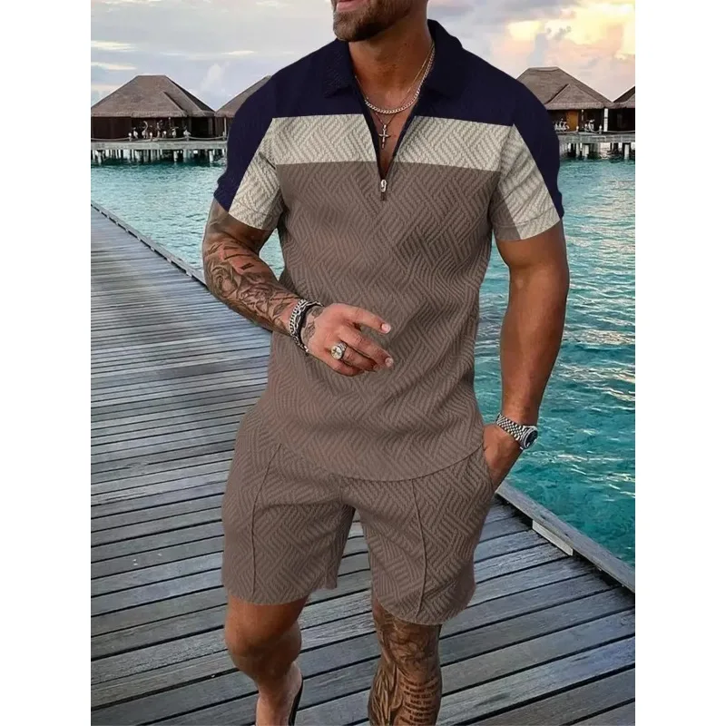 Summer New Men's Shorts Set Casual Loose Large Zipper Polo Shirt Street T-shirt Two Piece Set
Summer New Men's Shorts Set Casual Loose Large Zipper Polo Shirt Street T-shirt Two Piece Set