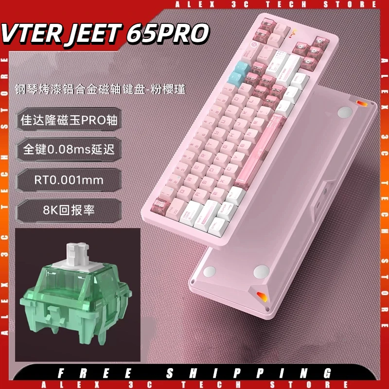 VTER JEET65 PRO Mechanical Keyboard Wired 8k RT0.001mm Aluminum PBT Keycaps RGB Customized Gamer Keyboard for E-Sports Office PC 
VTER JEET65 PRO Mechanical Keyboard Wired 8k RT0.001mm Aluminum PBT Keycaps RGB Customized Gamer Keyboard for E-Sports Office PC