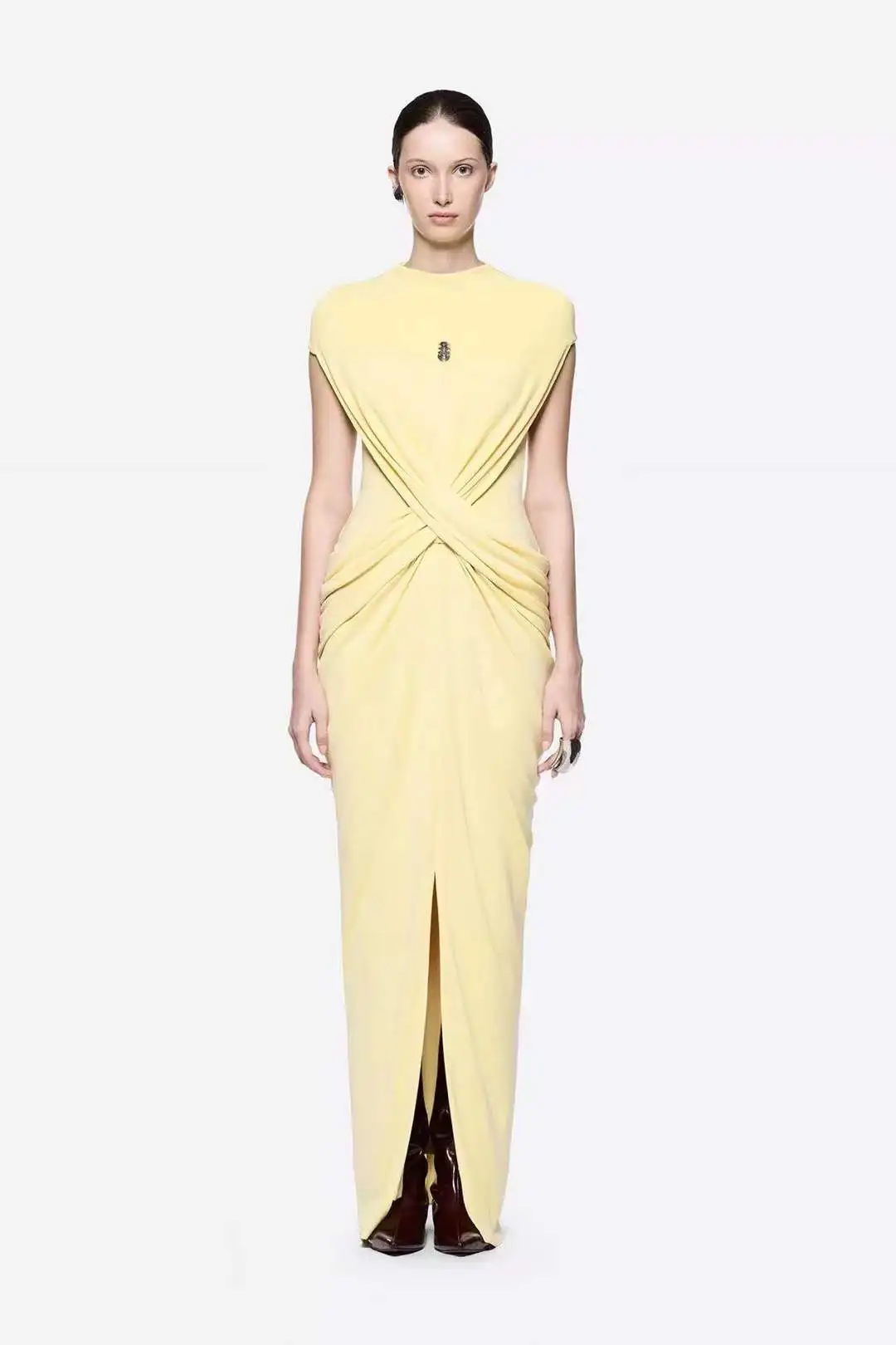Spring Split Solid O-neck Folds Full Sleeve High Waist A-line Holiday Vocation Beach Long Women Dress
Spring Split Solid O-neck Folds Full Sleeve High Waist A-line Holiday Vocation Beach Long Women Dress