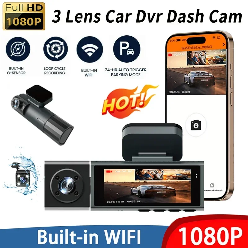 WIFI 3Lens Car DVR 1080P HD Cam for Cars Video Recorder Rear View Camera for Vehicle Night Vision Black Box Car Assecories
WIFI 3Lens Car DVR 1080P HD Cam for Cars Video Recorder Rear View Camera for Vehicle Night Vision Black Box Car Assecories