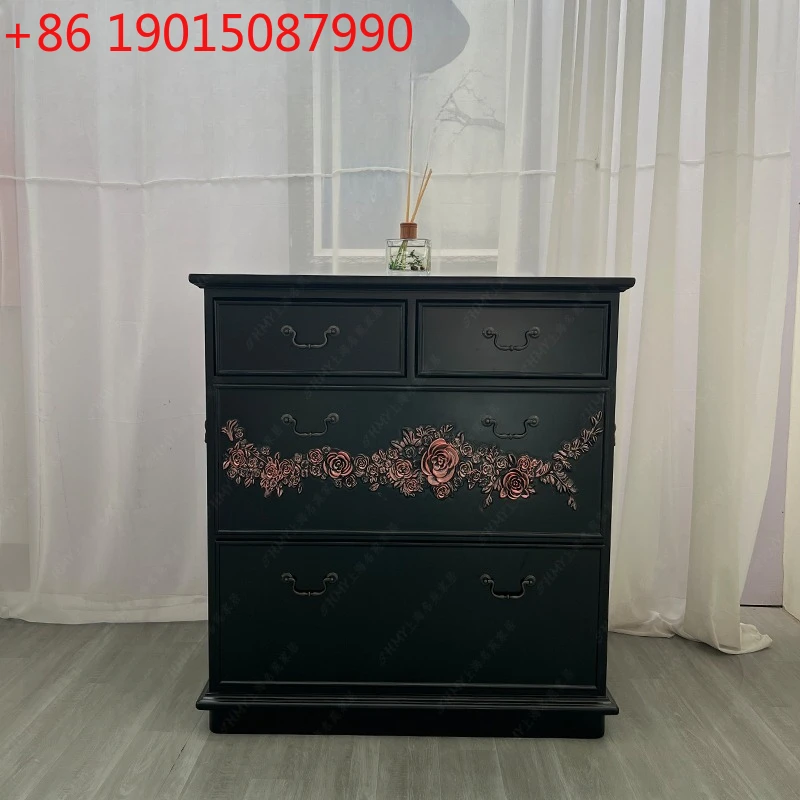 Solid wood high-end carved entrance cabinet complete storage French cabinet customization
Solid wood high-end carved entrance cabinet complete storage French cabinet customization