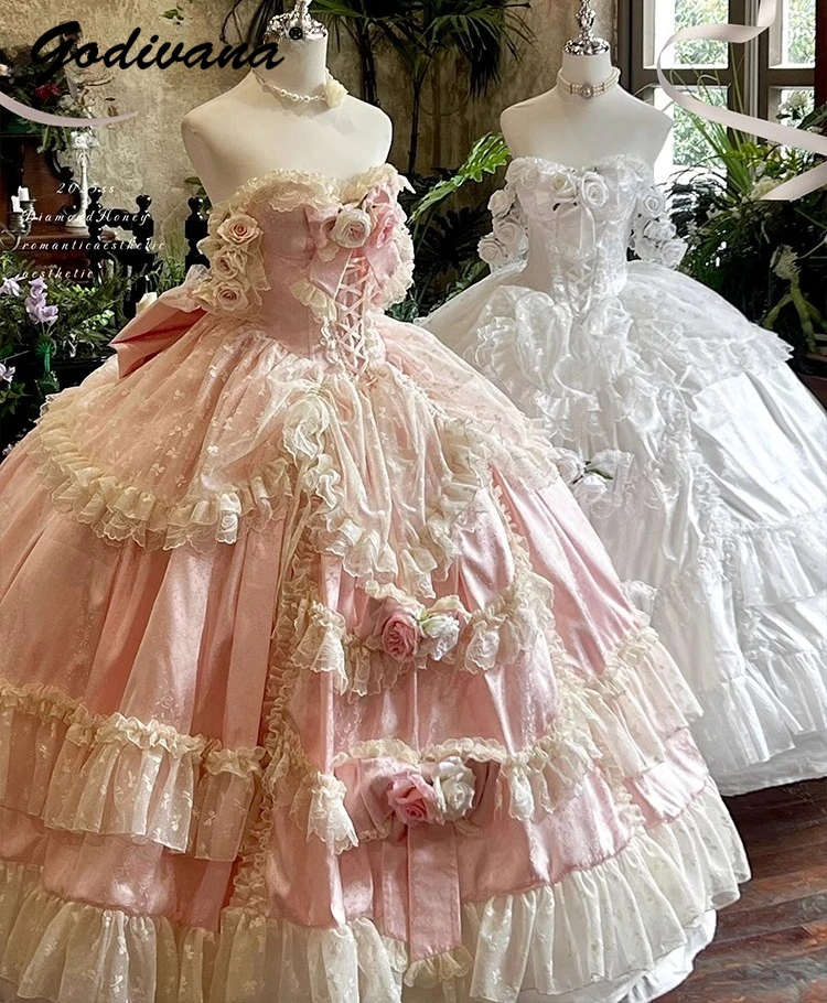 Romantic Princess Pink Flower Wedding Dress Girl Women's Strapless Slim Birthday Party Long Maxi Dresses
Romantic Princess Pink Flower Wedding Dress Girl Women's Strapless Slim Birthday Party Long Maxi Dresses