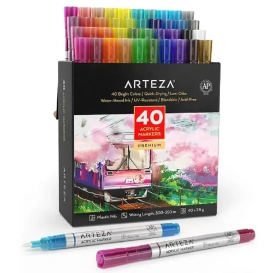 Acrylic Paint Markers, Set of 40 Acrylic Paint Pens in Assorted Colors, Art and Craft Supplies for Glass, Pottery, Ceramic, Roc
Acrylic Paint Markers, Set of 40 Acrylic Paint Pens in Assorted Colors, Art and Craft Supplies for Glass, Pottery, Ceramic, Roc