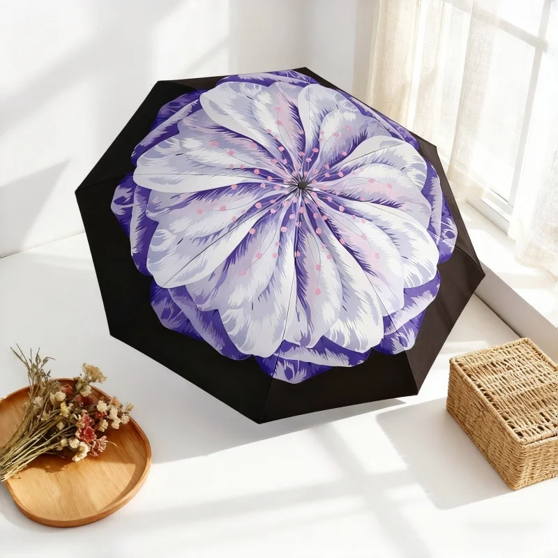 Women's Lightweight Portable Folding Umbrella Purple Flower Design UV Protection for Rain And Sunshade Outdoor Essential Gift
Women's Lightweight Portable Folding Umbrella Purple Flower Design UV Protection for Rain And Sunshade Outdoor Essential Gift