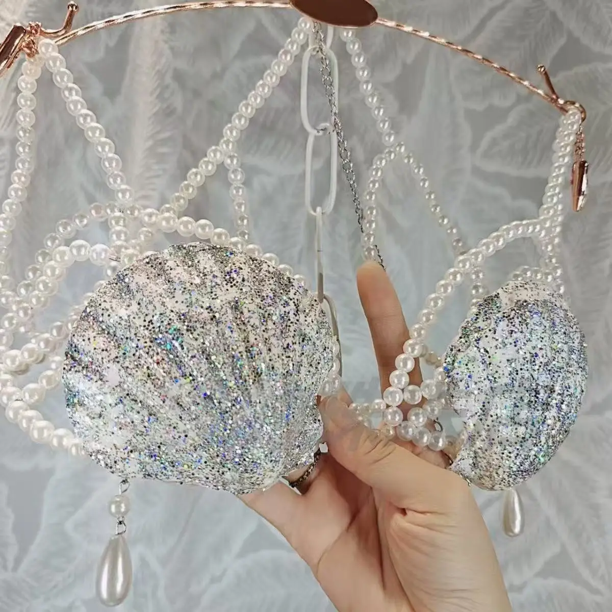 New Handmade Mermaid Bra Size Adjustable Glitter Natural Shell Bra Ocean Theme Party Pearls Sexy Corset
New Handmade Mermaid Bra Size Adjustable Glitter Natural Shell Bra Ocean Theme Party Pearls Sexy Corset