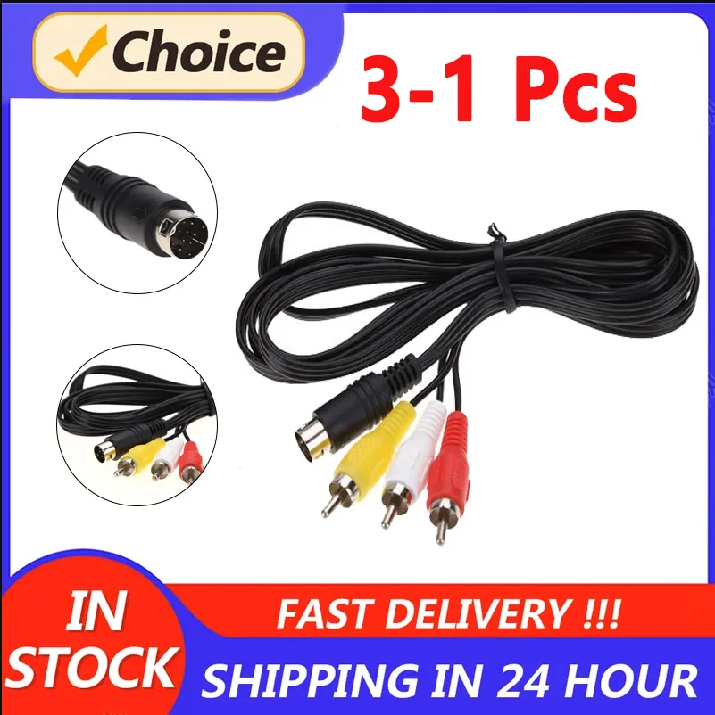1/2/3 Pcs Audio Video AV Cable for Sega Genesis 3 RCA 1.8 m 9 pin Audio Video AV Cable 2 or 3 Description for Sega Genesis
1/2/3 Pcs Audio Video AV Cable for Sega Genesis 3 RCA 1.8 m 9 pin Audio Video AV Cable 2 or 3 Description for Sega Genesis