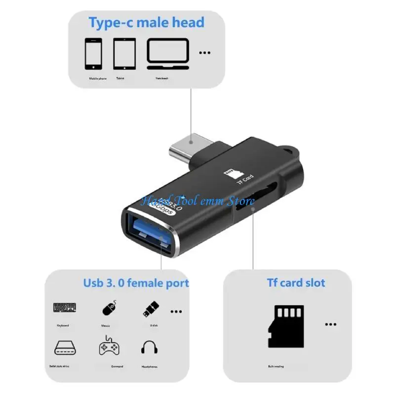 H37F USB C Link Link Storage Card Reader Outlet Play For Camera Mouse Keyboard Laptop