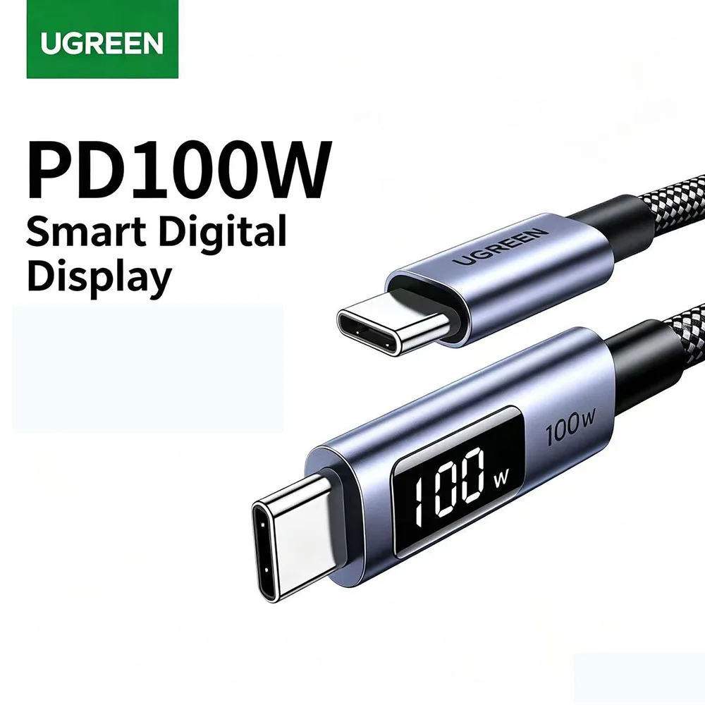 UGREEN 100W Digital Display Fast Charging USB C to USB C Data Cable 3.3ft 6.6ft Nylon Braid Type C Cable for iPhone Laptop
UGREEN 100W Digital Display Fast Charging USB C to USB C Data Cable 3.3ft 6.6ft Nylon Braid Type C Cable for iPhone Laptop