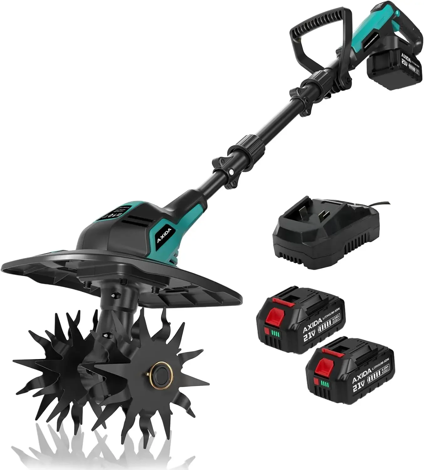 20V Cordless Garden Tiller Cultivator 4Ah Batteries Charger 360RPM Electric Tiller 4 Steel Tines 9in Width 6.6in Depth Lawn Soil
20V Cordless Garden Tiller Cultivator 4Ah Batteries Charger 360RPM Electric Tiller 4 Steel Tines 9in Width 6.6in Depth Lawn Soil