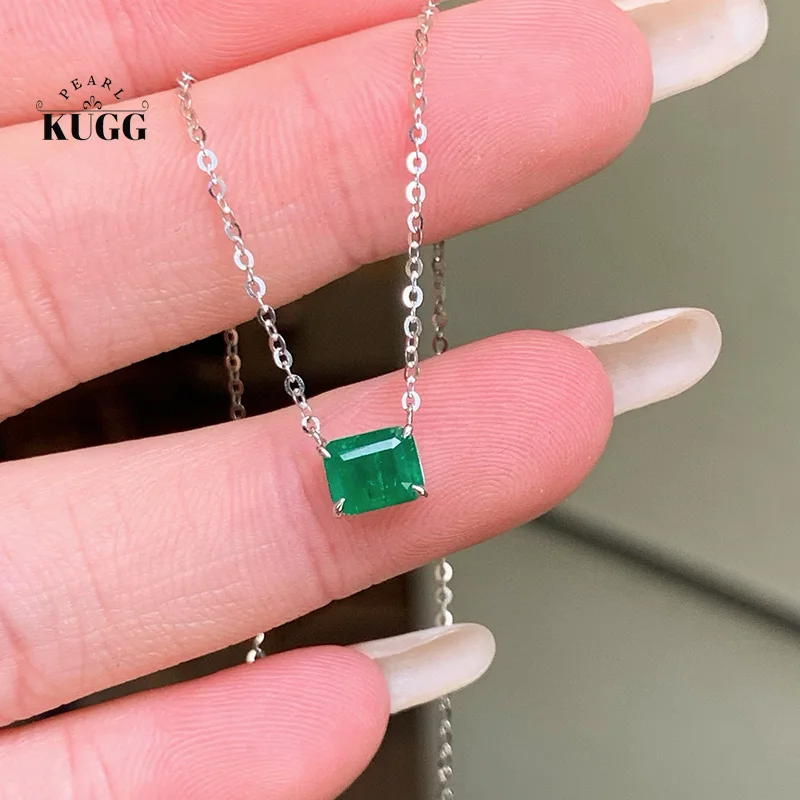 KUGG 100% 18K White Gold Necklace Fashion INS Style Natural Emerald Pendant Necklace for Women Wedding High Gemstone Jewelry
KUGG 100% 18K White Gold Necklace Fashion INS Style Natural Emerald Pendant Necklace for Women Wedding High Gemstone Jewelry