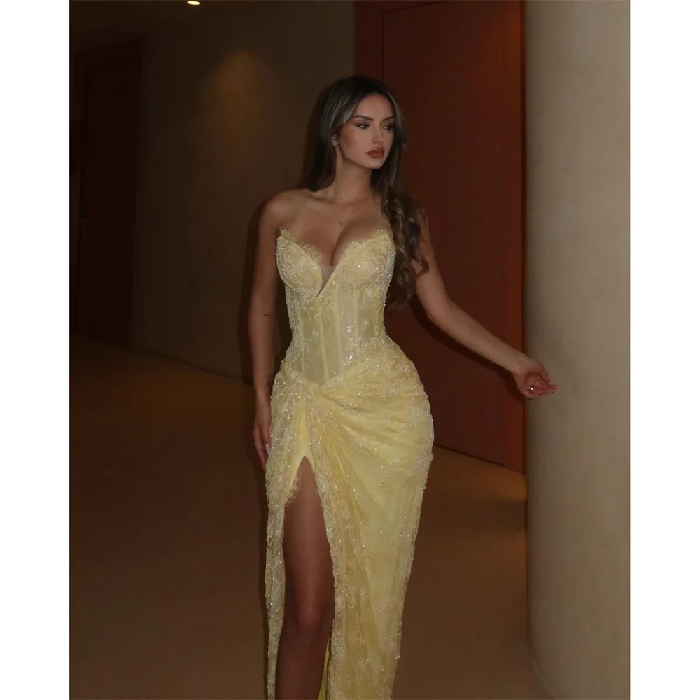 EDECPBM Lace Sweetheart yellow Straight Evening Dress Formal Glamorous Premium Designer Beautiful Sequined 2026 Customized
EDECPBM Lace Sweetheart yellow Straight Evening Dress Formal Glamorous Premium Designer Beautiful Sequined 2026 Customized