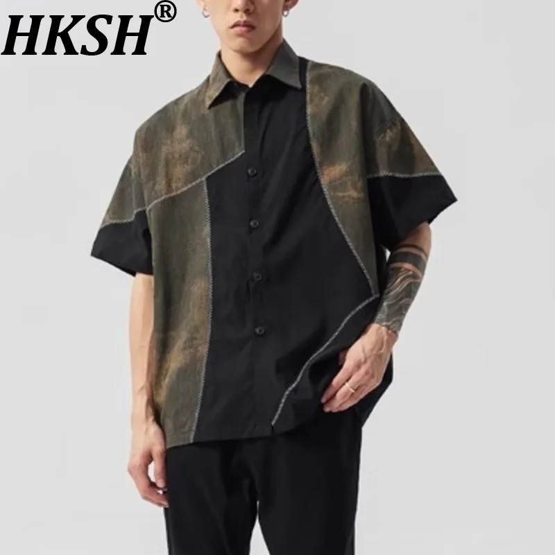 HKSH Spring Summer New Men's Original Design Fashion Vintage Patchwork Tops Trendy Color Block Casual Short Sleeve Shirts HK8012
HKSH Spring Summer New Men's Original Design Fashion Vintage Patchwork Tops Trendy Color Block Casual Short Sleeve Shirts HK8012