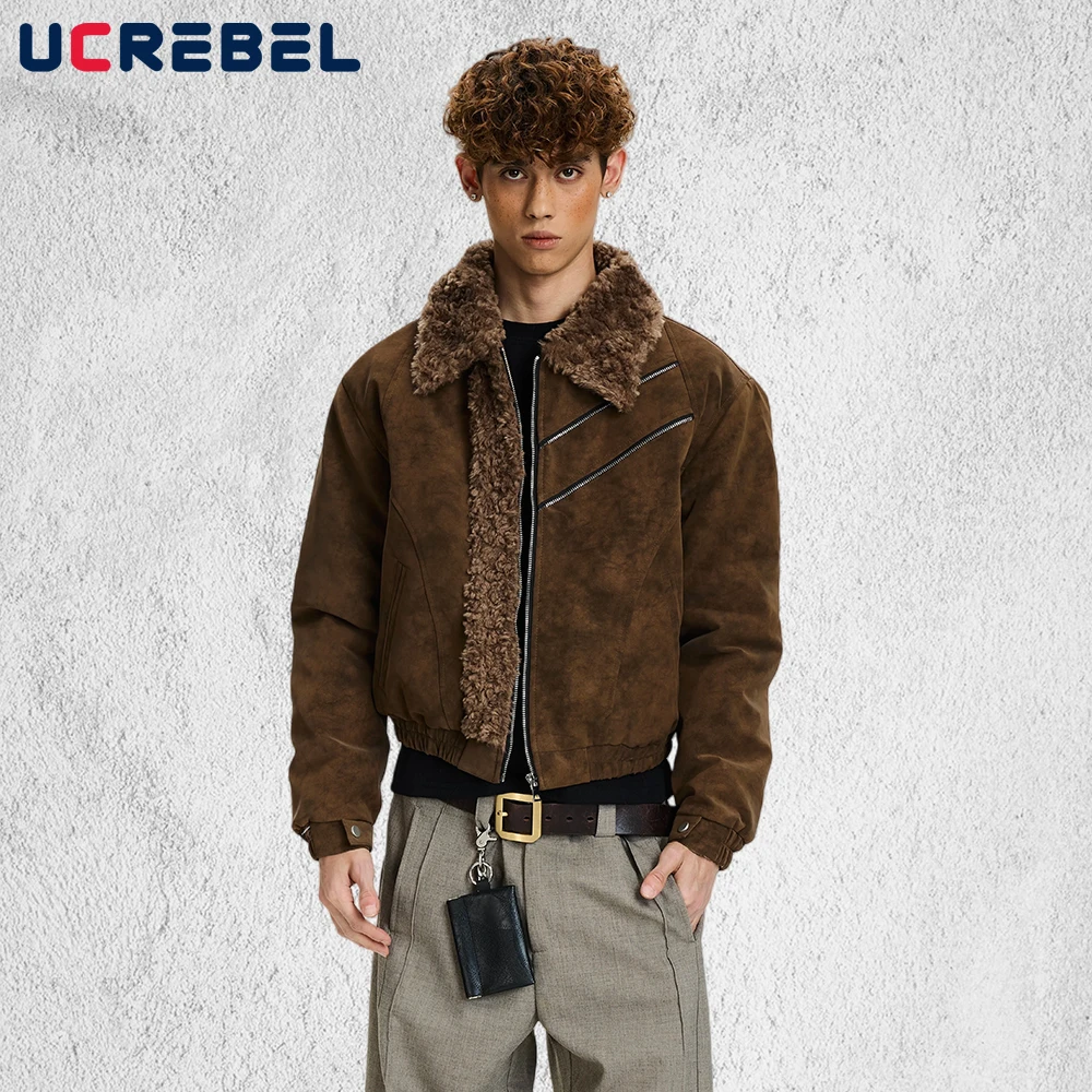 Zipper Decoration PU Leather Quilted Jacket Mens Retro High Street Spliced Fur Collar Long Sleeve Padded Jacket Man
Zipper Decoration PU Leather Quilted Jacket Mens Retro High Street Spliced Fur Collar Long Sleeve Padded Jacket Man