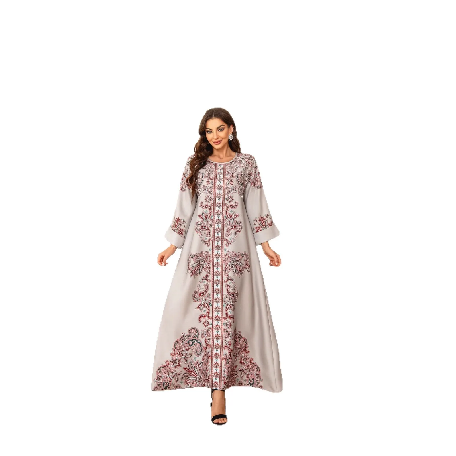 Embroidered Rhinestone Beaded Abaya Long Sleeve Modest Abaya Kaftan Maxi Sequined Pearl Abaya Arab Evening Formal Dress
Embroidered Rhinestone Beaded Abaya Long Sleeve Modest Abaya Kaftan Maxi Sequined Pearl Abaya Arab Evening Formal Dress