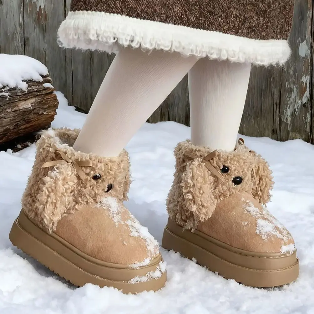 Winter Warmth Cute Fleece-Lined Boots Women Non-Slip Versatile Soft and Cute Dog-Print Thick-Soled Snow Boots
Winter Warmth Cute Fleece-Lined Boots Women Non-Slip Versatile Soft and Cute Dog-Print Thick-Soled Snow Boots