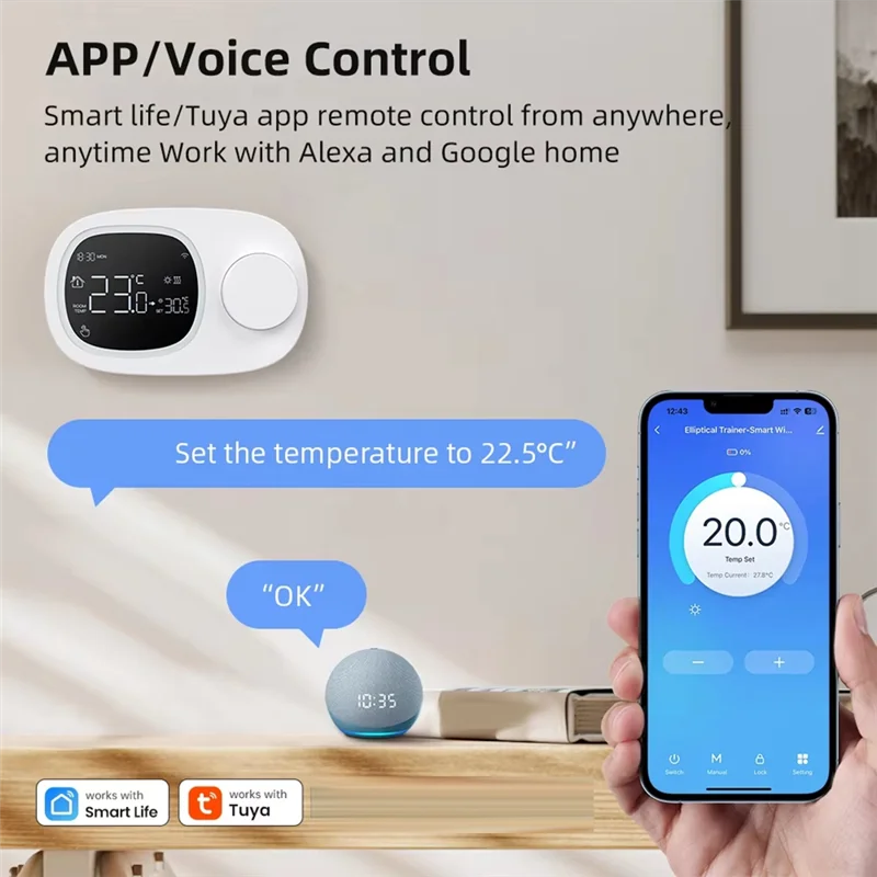 Tuya Wi-Fi газовый котел термостат отопление/охлаждение вода газовый котел регулятор температуры низкая мощность для Alexa Google Home-TCES
Tuya Wi-Fi газовый котел термостат отопление/охлаждение вода газовый котел регулятор температуры низкая мощность для Alexa Google Home-TCES