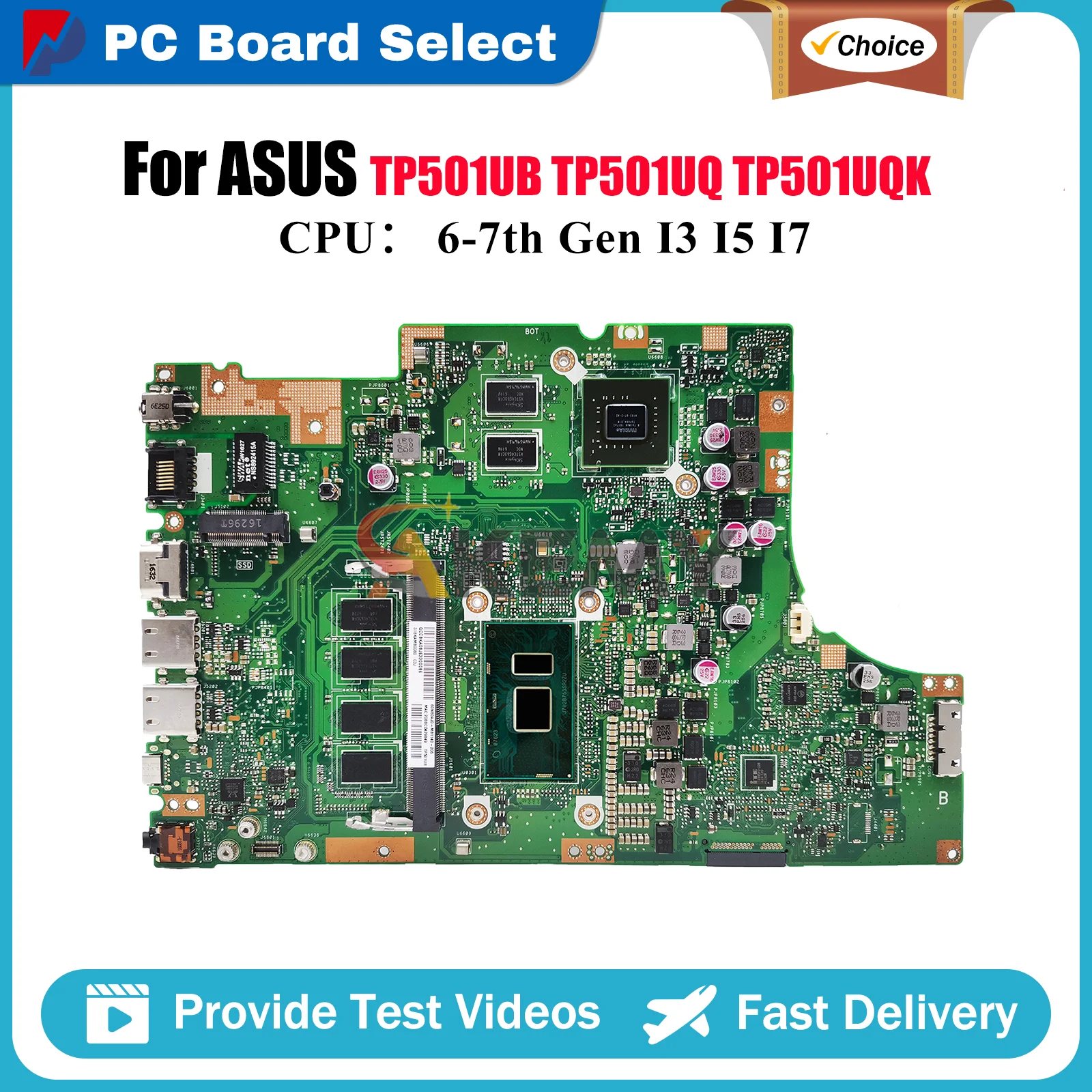 TP501UB Laptop Motherboard For ASUS VivoBook Flip TP501U TP501UQK TP501UB TP501UQ Mainboard With I3 I5 I7 CPU 100% tests OK stk 
TP501UB Laptop Motherboard For ASUS VivoBook Flip TP501U TP501UQK TP501UB TP501UQ Mainboard With I3 I5 I7 CPU 100% tests OK stk