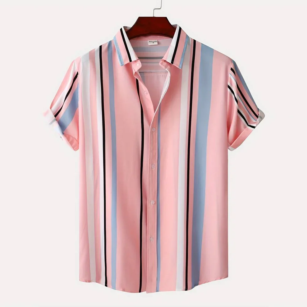 Refined Men's Shirt Button Down Shirt Summer Casual Shirt Short Sleeve Striped Printed Lapel Fashion Street Holiday Clothing
Refined Men's Shirt Button Down Shirt Summer Casual Shirt Short Sleeve Striped Printed Lapel Fashion Street Holiday Clothing