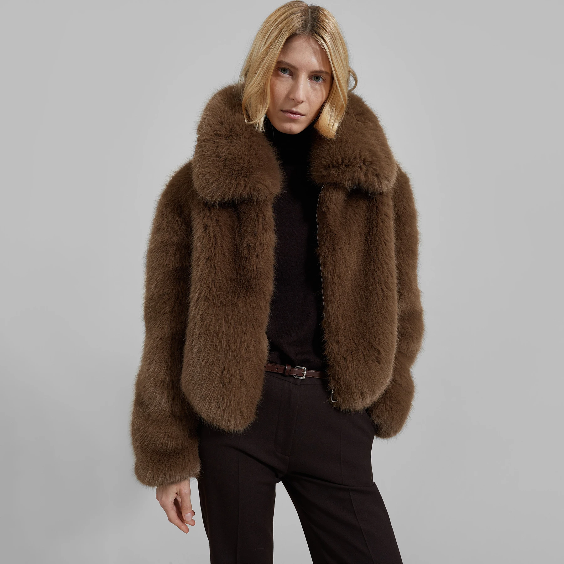 Women Cropped Faux Fur Coat Big Lapel Collar Zip Up Plush Fluffy Artificial Fur Jacket Winter Warm Short Outerwear
Women Cropped Faux Fur Coat Big Lapel Collar Zip Up Plush Fluffy Artificial Fur Jacket Winter Warm Short Outerwear