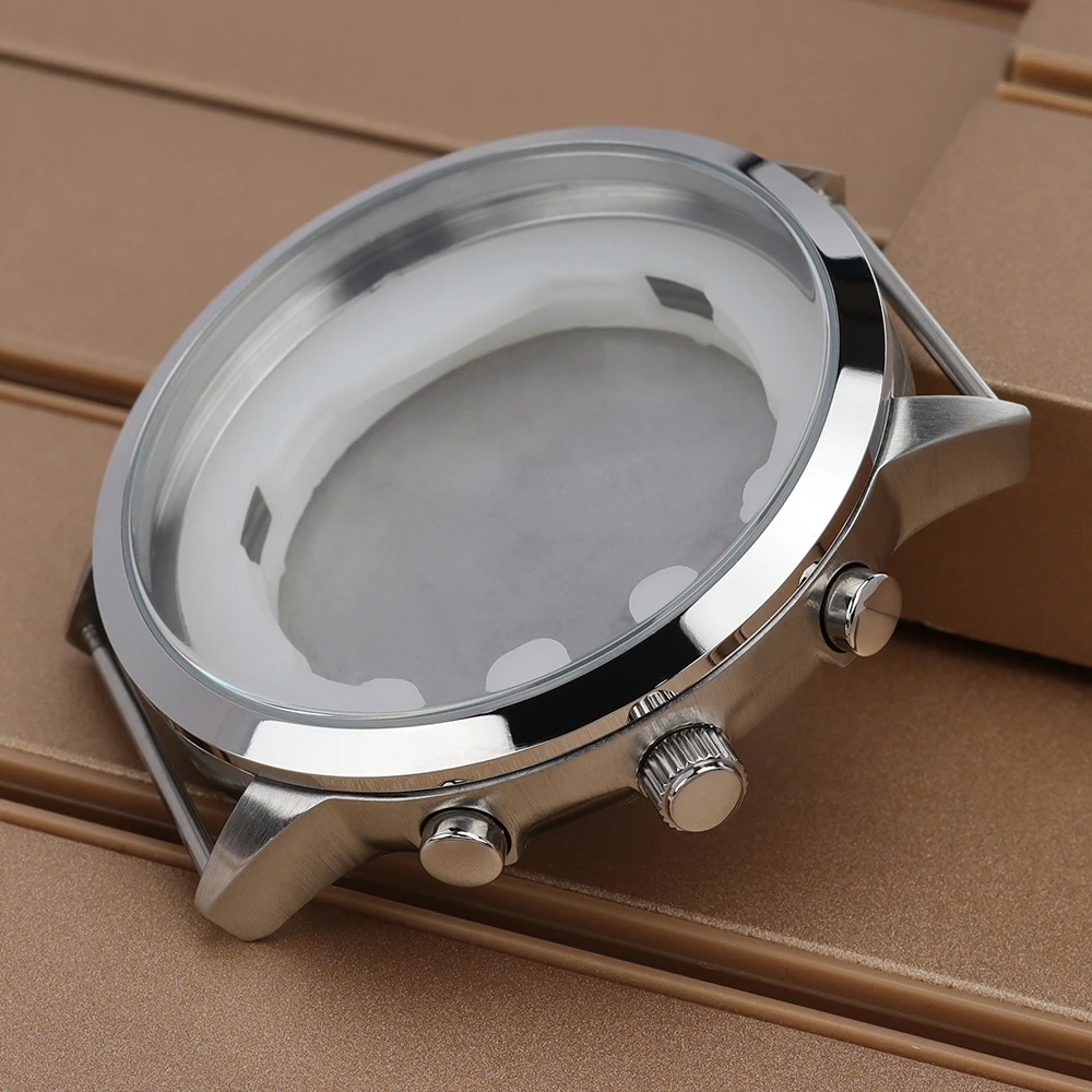 Silver 46.8mm High Quality Watch Case Solid Back Cover Stainless Steel Case For VD53 Quartz Movement 41mmDial Watch Modify Parts
Silver 46.8mm High Quality Watch Case Solid Back Cover Stainless Steel Case For VD53 Quartz Movement 41mmDial Watch Modify Parts