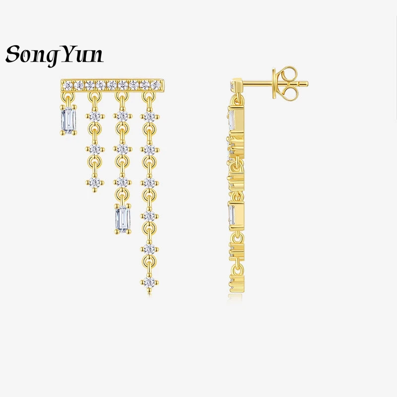 SONGYUN Luxury Jewelry 925 Sterling Silver Earrings Moissanite Diamond Stud Evening for Her Rhodium Plated SYT Patent Earring
SONGYUN Luxury Jewelry 925 Sterling Silver Earrings Moissanite Diamond Stud Evening for Her Rhodium Plated SYT Patent Earring