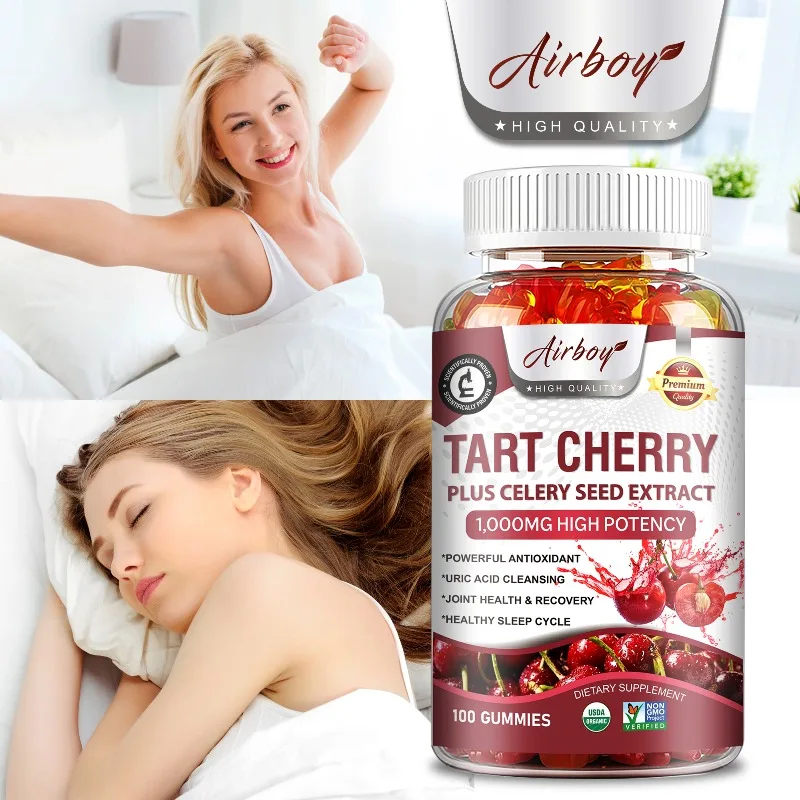 Tart Cherry Gummies - Advanced Uric Acid Cleaning, Muscle Recovery, Improves Sleep Quality, Reduce Joint Discomfort, Non-GMO
Tart Cherry Gummies - Advanced Uric Acid Cleaning, Muscle Recovery, Improves Sleep Quality, Reduce Joint Discomfort, Non-GMO