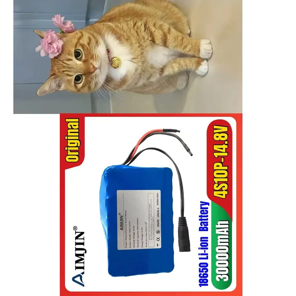 4S10P 18650 Lithium-ion 14.8V 30Ah 444Wh Power Battery with BMS for Inverter Smart Robot Equipment Etc
4S10P 18650 Lithium-ion 14.8V 30Ah 444Wh Power Battery with BMS for Inverter Smart Robot Equipment Etc