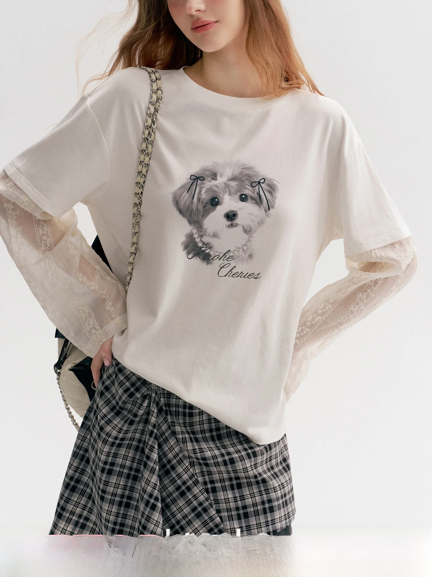 Длинная футболка с ручной вышивкой собак, ажурной вышивкой и комбинированным шелково-хлопковым материалом, женская, в корейском стиле, модная
Длинная футболка с ручной вышивкой собак, ажурной вышивкой и комбинированным шелково-хлопковым материалом, женская, в корейском стиле, модная