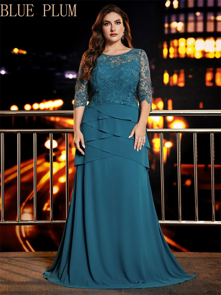 BLUEPLUM Plus Size Elegant O-neck Chiffon Embroidery Short-sleeved Patchwork Formal Evening Dresses Luxury Long Party Gowns
BLUEPLUM Plus Size Elegant O-neck Chiffon Embroidery Short-sleeved Patchwork Formal Evening Dresses Luxury Long Party Gowns