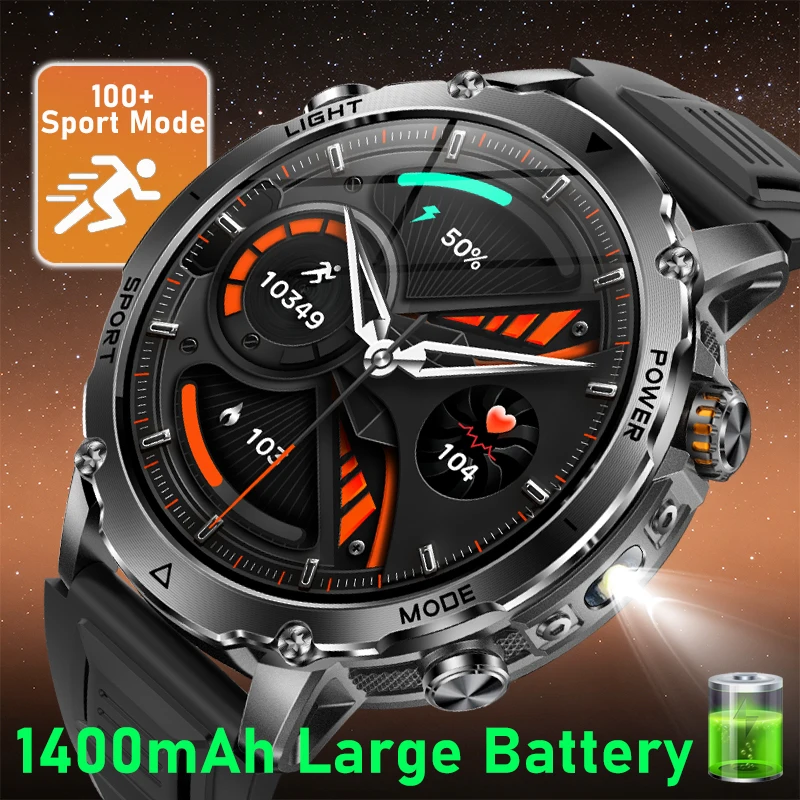 LIGE New Military 1400mAh Large Battery Smart Watch Men Outdoor SOS light & Flashlight Heart Rate Monitor 100+Sports Smartwatch
LIGE New Military 1400mAh Large Battery Smart Watch Men Outdoor SOS light & Flashlight Heart Rate Monitor 100+Sports Smartwatch