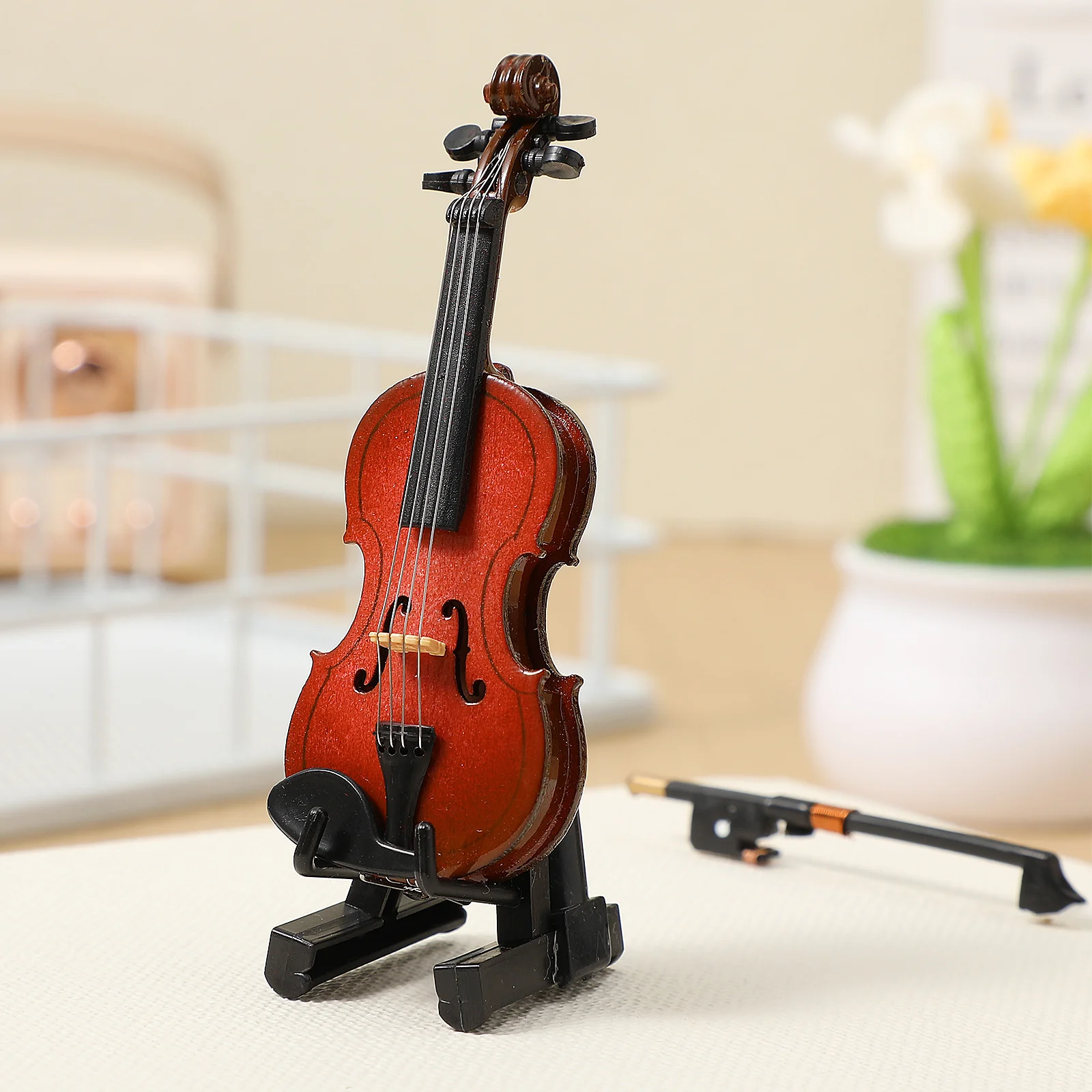 1 set Miniature Violin Ornament Smooth Wood Desktop Decor For Home Realistic Tiny Violin Wooden Instrument Adornment Photo Props
1 set Miniature Violin Ornament Smooth Wood Desktop Decor For Home Realistic Tiny Violin Wooden Instrument Adornment Photo Props