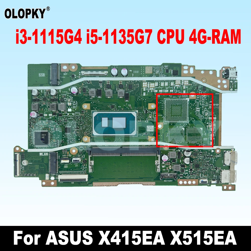 X415EA motherboard for ASUS X415EP X415EQ X515EA X515EP X515EQ V4200E V5200E laptop motherboard i3-1115G4 i5-1135G7 CPU 4G-RAM
X415EA motherboard for ASUS X415EP X415EQ X515EA X515EP X515EQ V4200E V5200E laptop motherboard i3-1115G4 i5-1135G7 CPU 4G-RAM