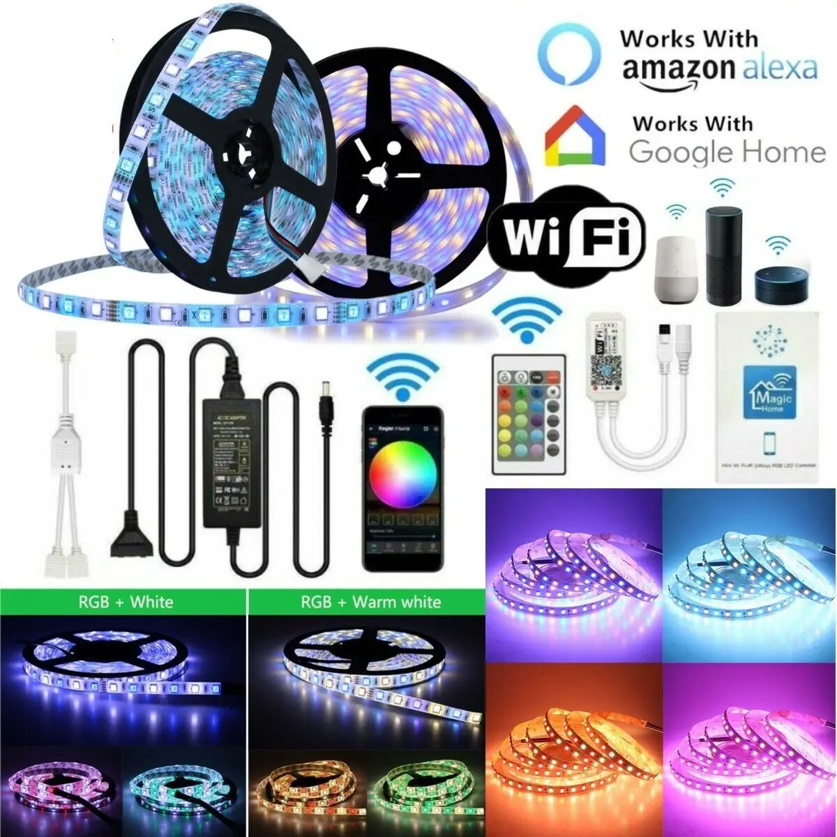 WIFI 5M 10M 15M LED Strip Light RGB RGBW RGBWW 60Leds/Meter Flexible Ribbon Tape Waterproof Support Alexa Smart Full Kit
WIFI 5M 10M 15M LED Strip Light RGB RGBW RGBWW 60Leds/Meter Flexible Ribbon Tape Waterproof Support Alexa Smart Full Kit