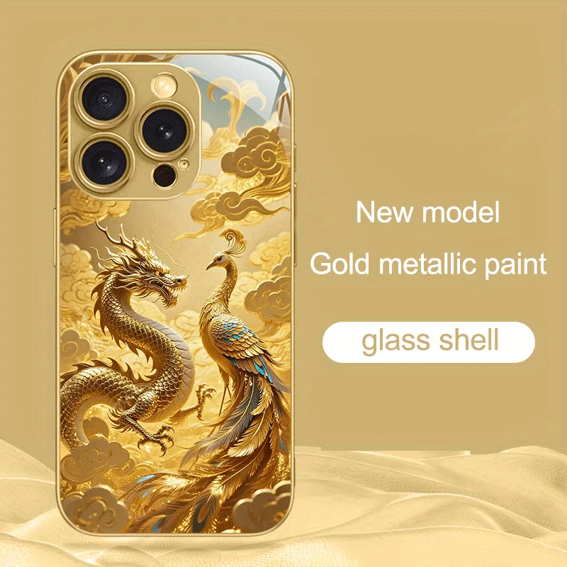 Golden Dragon Phoenix Print fashion Glass phone cases fundas phone case carcasa Phone Case for iPhone 17、16、15、14、13、pm Pro Plus
Golden Dragon Phoenix Print fashion Glass phone cases fundas phone case carcasa Phone Case for iPhone 17、16、15、14、13、pm Pro Plus